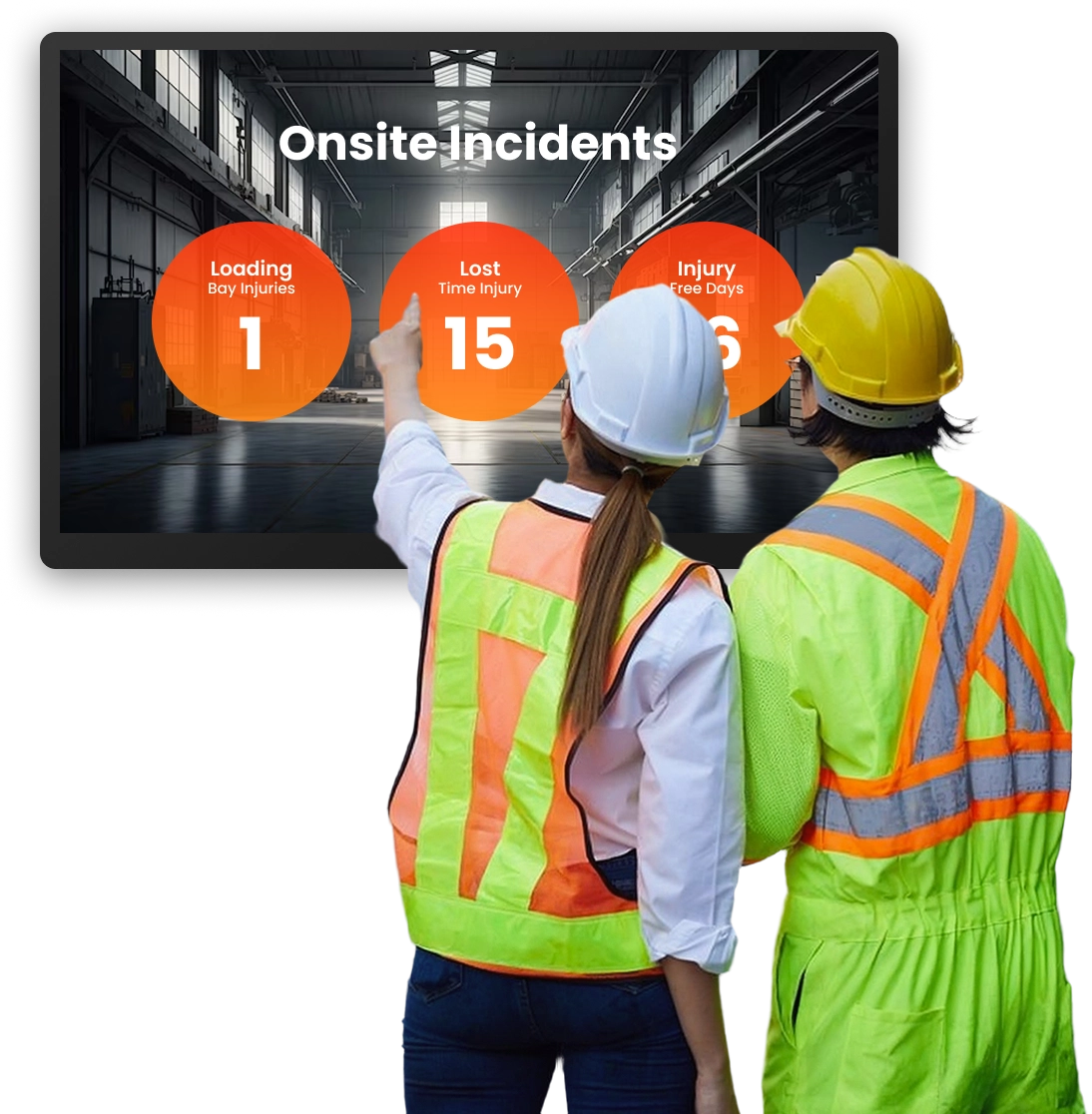 Person editing content on a digital signage screen
