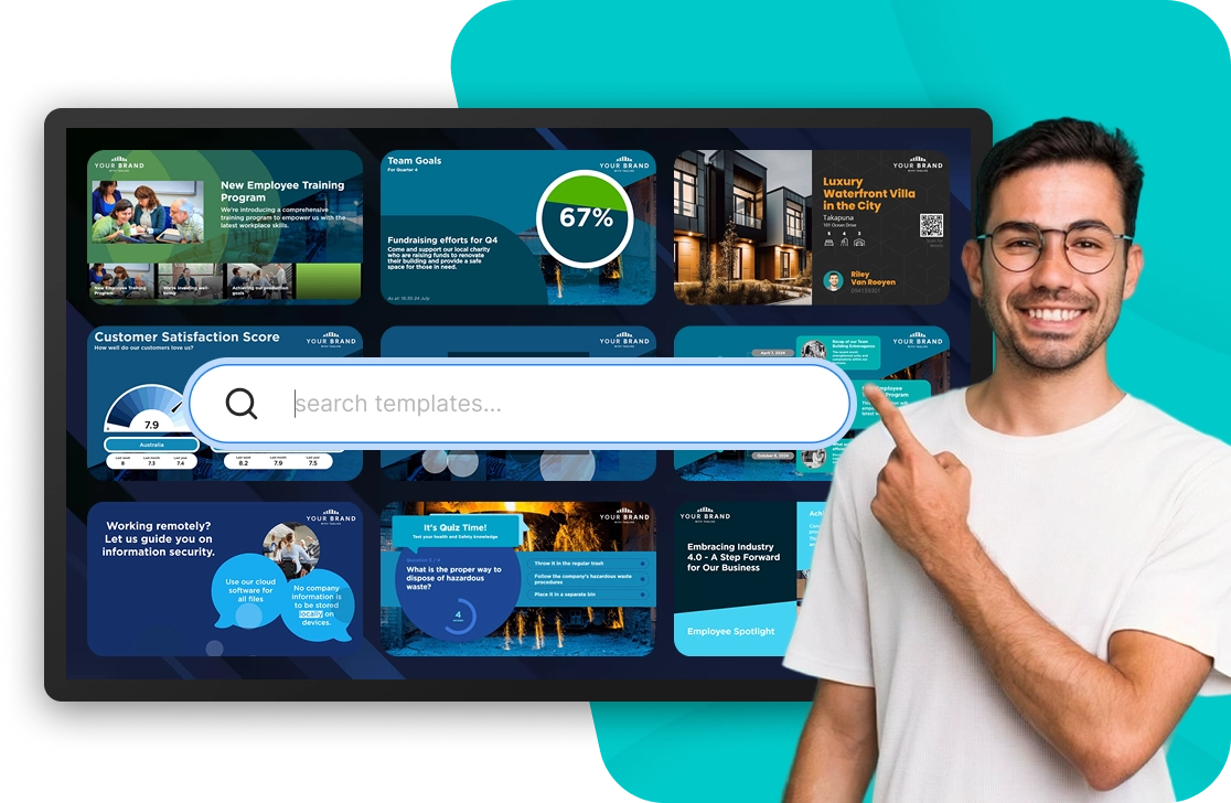 Professionally designed templates for digital signage