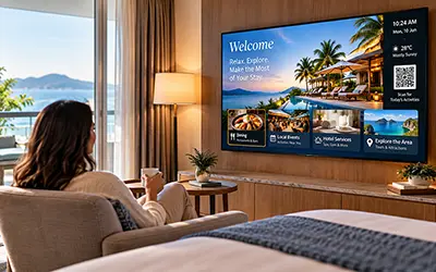 The television has a prime position in the room. 