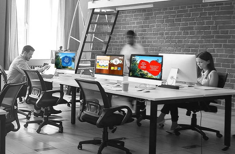 Desktop screen displaying Vibe.fyi screensaver