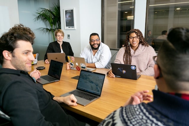 Diverse group of professionals in a workshop