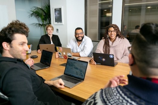 people in the office meeting room