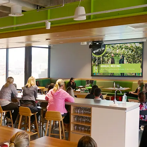 Zespri digital signage template displaying workplace communication content
