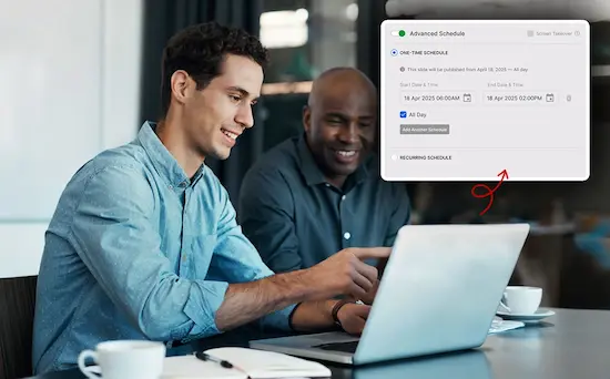 Digital signage content scheduling interface