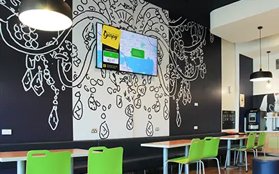 Hotel restaurant digital signage screen