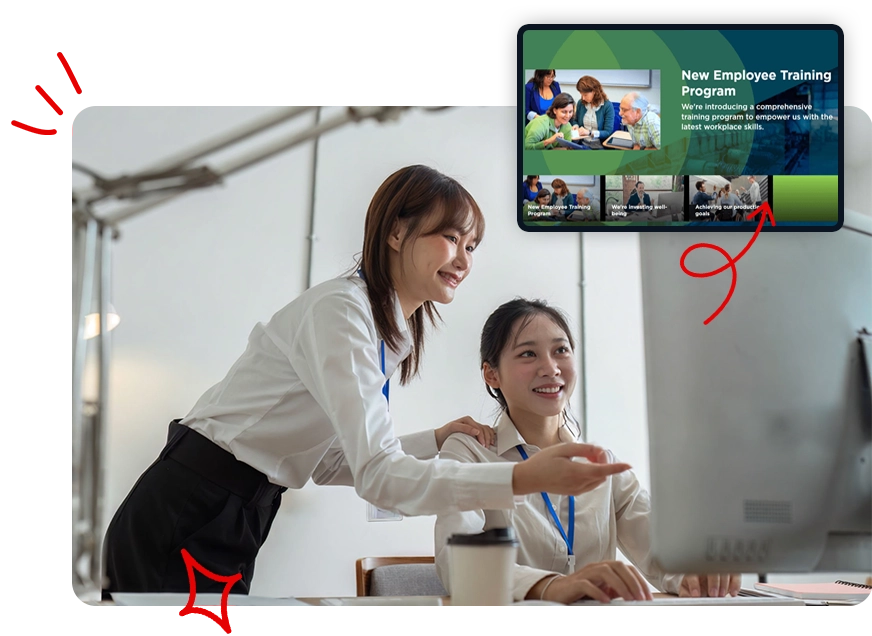 Digital signage for Learning & Development teams